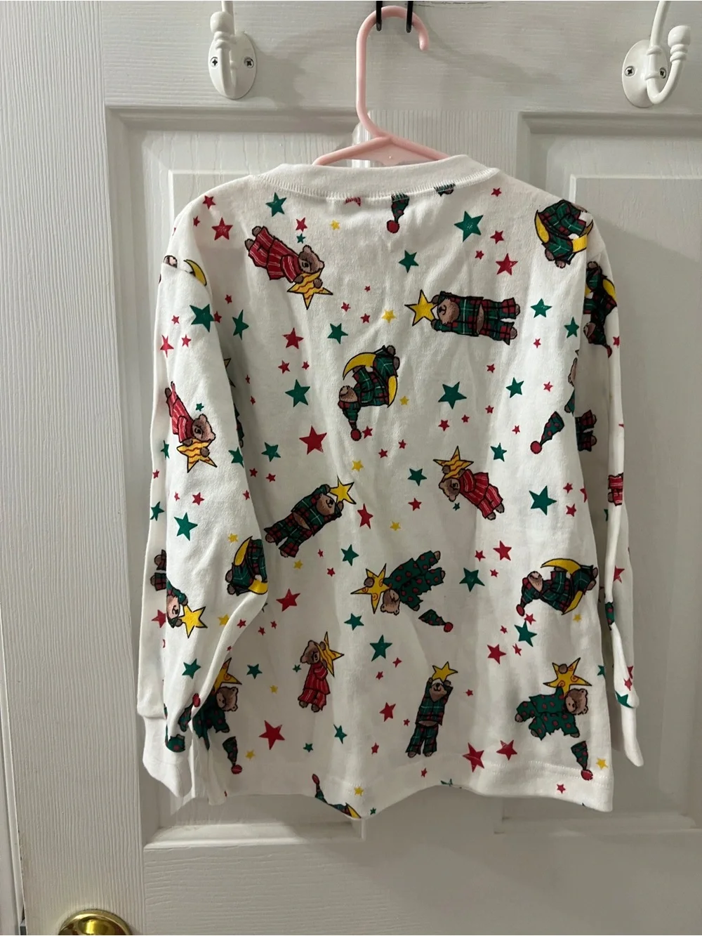 Talbots Kids Vintage Bears Stars Cotton Pijama Top Sz 6 New W/tag